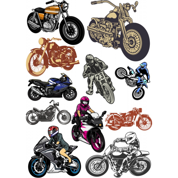 Moto Clipart Vector Set - Download Immediato Moto Clipart Vector Set - Download Immediato