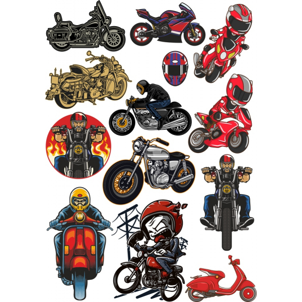 Moto Clipart Vector Set - Premium Illustrations Moto Clipart Vector Set - Premium Illustrations