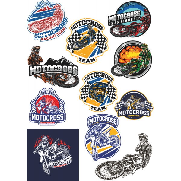 Motocross Clipart de Vetor Pacote de Prémio de SVG e PNG Ilustrações