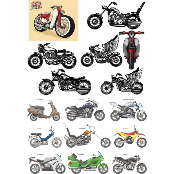 Motorcykel Vektor Clipart Bundle - SVG & PNG-Filer Motorcykel Vektor Clipart Bundle - SVG & PNG-Filer