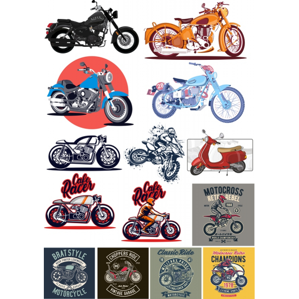 มอเตอร์ไซค์เว็กเตอ Illustrations สวมเสื้อกันหนาวได้
