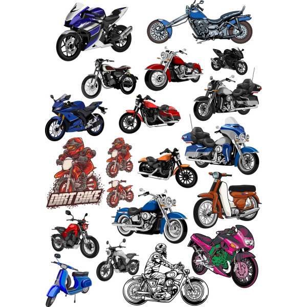 Vector Motorcycle Clipart Bundle - SVG & PNG Files Vector Motorcycle Clipart Bundle - SVG & PNG Files