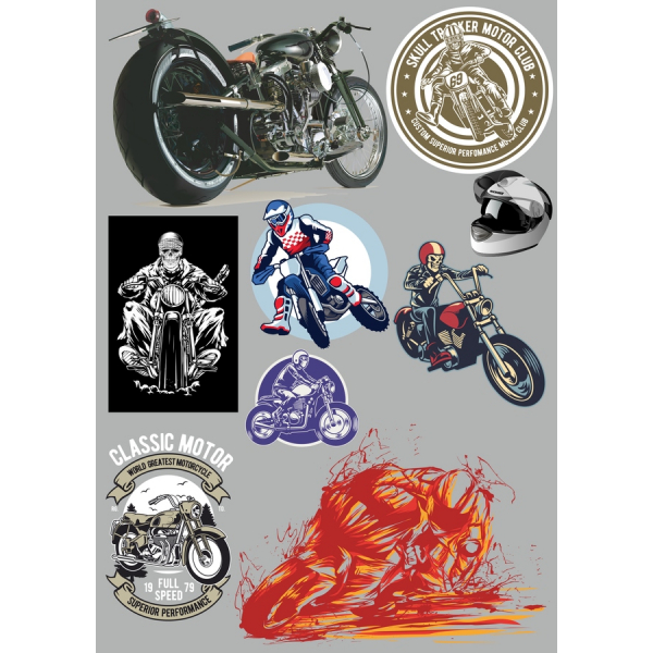 Premium-Motorrad-Vektor-Clipart-Set Premium-Motorrad-Vektor-Clipart-Set