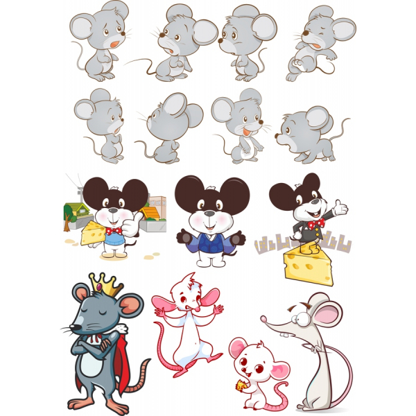 Whimsical Mouse Vector Clipart Set Whimsical Mouse Vector Clipart Set