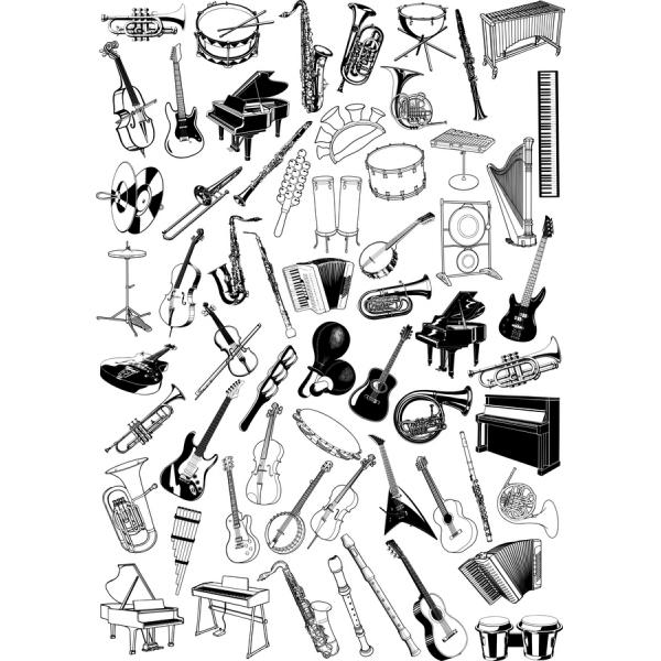 Muzikāla Harmonija Klipkopām Bundle - Vektoru Ilustrācijas, Mūzikas Instrumentu Muzikāla Harmonija Klipkopām Bundle - Vektoru Ilustrācijas, Mūzikas Instrumentu