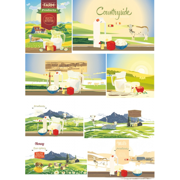 Campagna Prodotti Agricoli Bundle - Illustrazioni Vettoriali Campagna Prodotti Agricoli Bundle - Illustrazioni Vettoriali