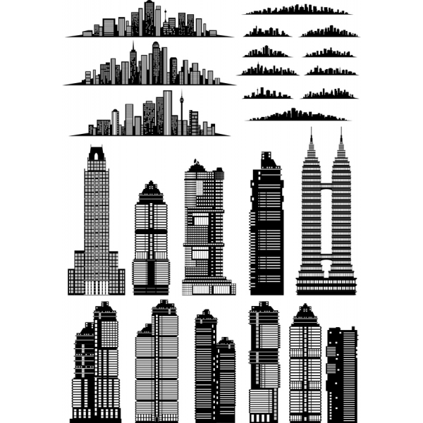 Urbano Linee Di Visibilità Del Cielo Vettoriale Clipart Bundle Urbano Linee Di Visibilità Del Cielo Vettoriale Clipart Bundle