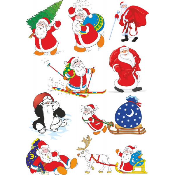 Santa Claus Vector Clipart Set Santa Claus Vector Clipart Set