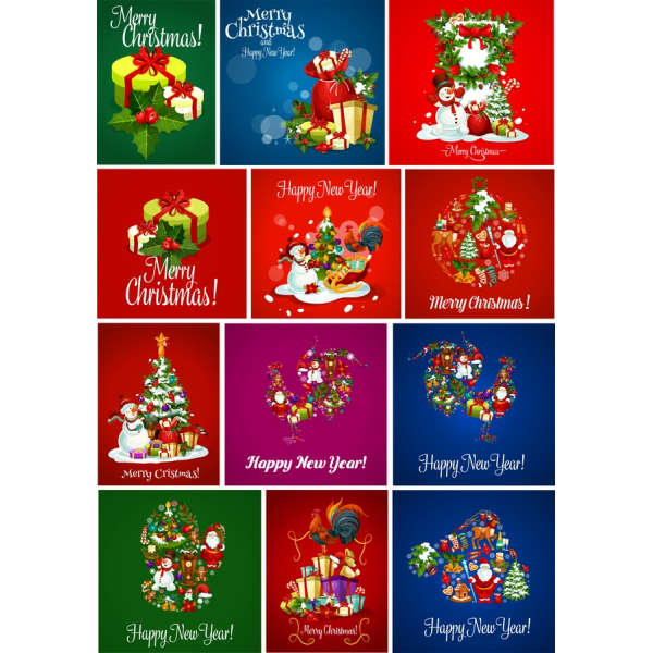 Ünnep Vektor Clipart Szett - Karácsony & Új Év Illusztrációk Ünnep Vektor Clipart Szett - Karácsony & Új Év Illusztrációk