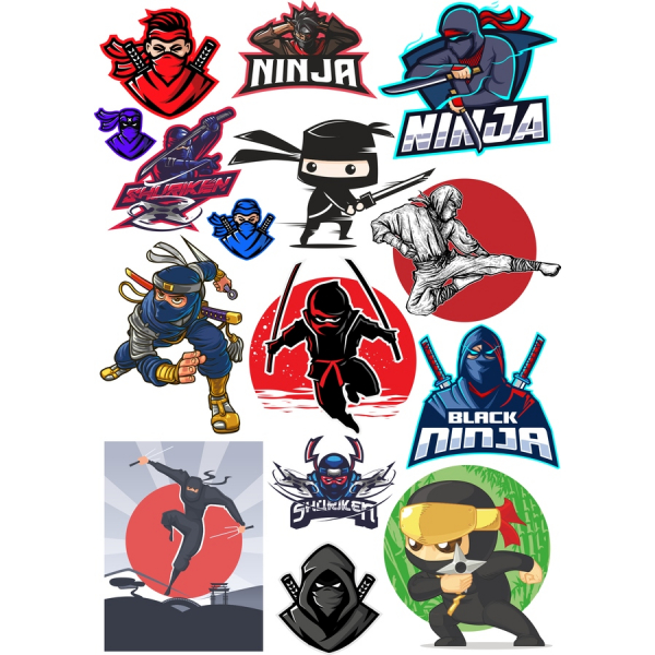 Ninja Clipart Vector Set - 12 Illustrazioni Uniche