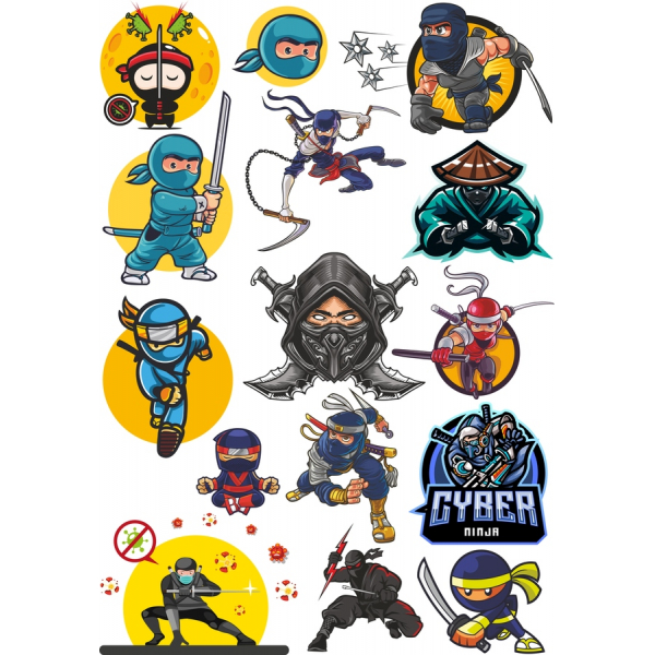 Ninja Clipart Vector Set - 15 High-Quality Illustrations Ninja Clipart Vector Set - 15 High-Quality Illustrations