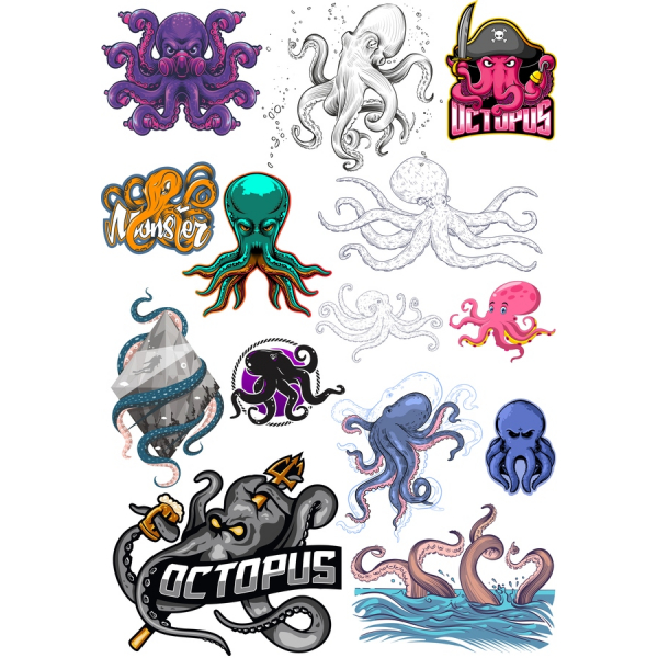 Octopus Vector Clipart Kifungu - Kipekee FAILI & PNG Vielelezo Octopus Vector Clipart Kifungu - Kipekee FAILI & PNG Vielelezo