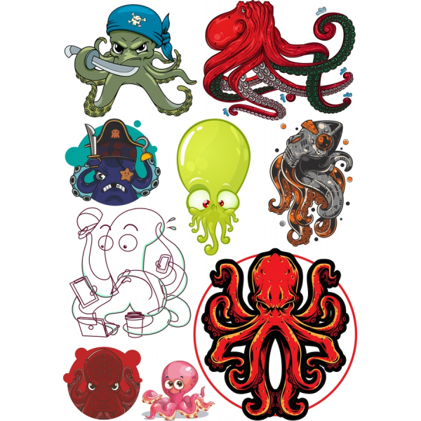 Pulpo Ilustraciones De Vectores Paquete Pulpo Ilustraciones De Vectores Paquete