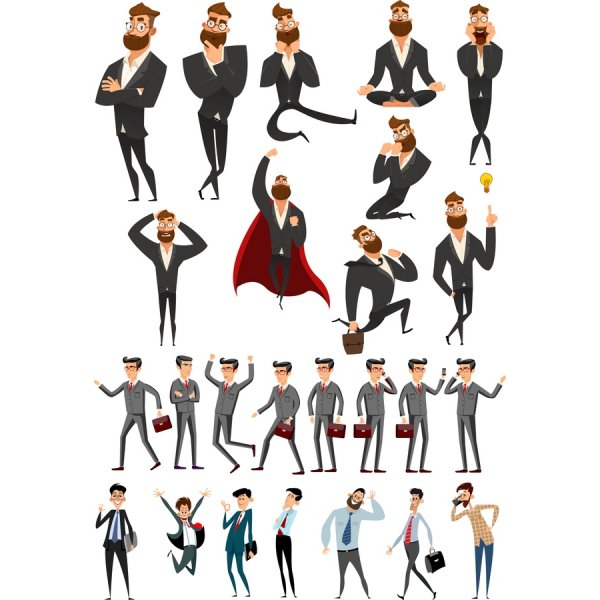 Geschäftsmann Vektor-Clipart-Bundle - Stilvolle SVG &amp; PNG-Abbildungen