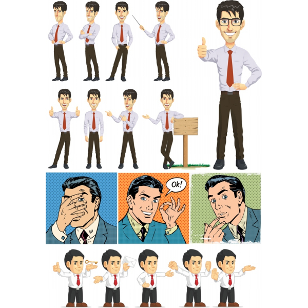 만화 사업 벡터 클립아트 설정 만화 사업 벡터 클립아트 설정