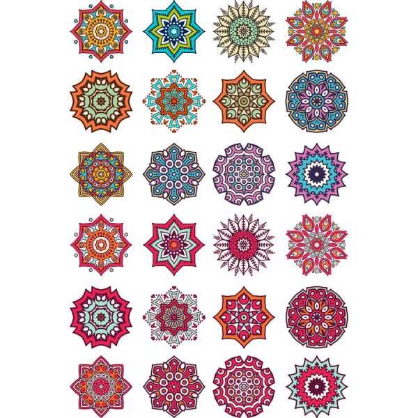 Vibrant Mandala Vector Clipart Set Vibrant Mandala Vector Clipart Set