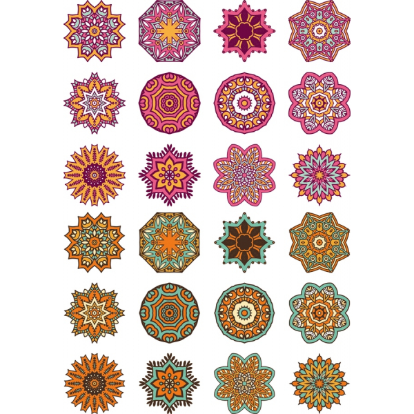 Coloré Mandala Clipart Set - 24 Modèles Dynamiques Coloré Mandala Clipart Set - 24 Modèles Dynamiques