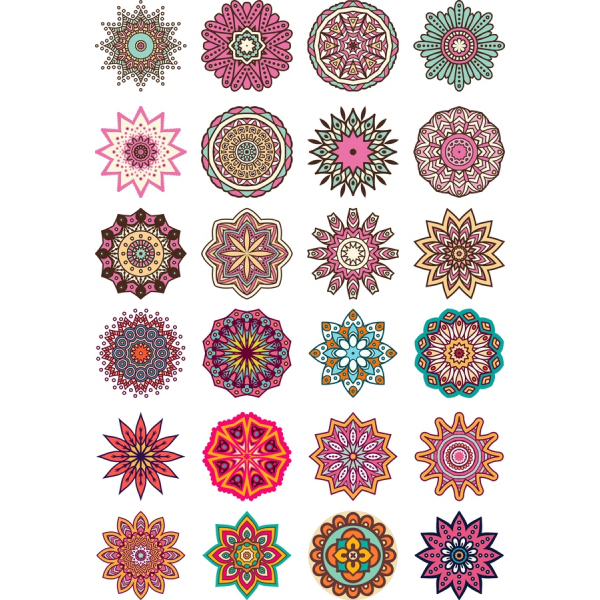 Koleksi Clipart Vektor Mandala & Bunga-24 Desain Unik Koleksi Clipart Vektor Mandala & Bunga-24 Desain Unik
