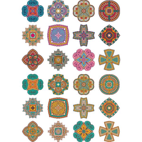 Mandala Vektorové Ilustrace Set | 24 Unikátních Kliparty v SVG A PNG Mandala Vektorové Ilustrace Set | 24 Unikátních Kliparty v SVG A PNG