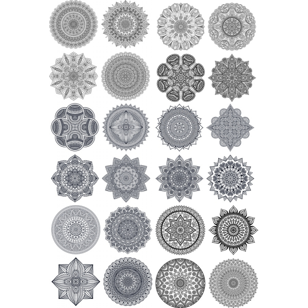Mandala Clipart Vector Set - Složité Černá-a-Bílá Ilustrace Mandala Clipart Vector Set - Složité Černá-a-Bílá Ilustrace