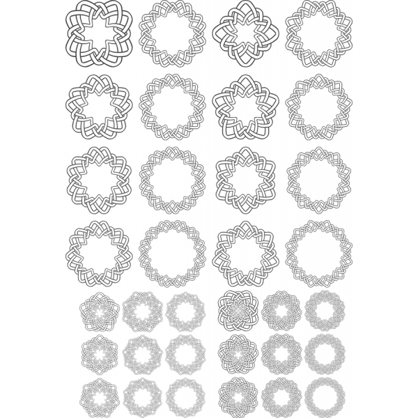 Komplizierte Knoten-Vektor-Illustrationen Set