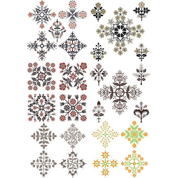 Florais de Clipart de Vetor Set - Requintado Desenhos Florais para Todos os Projetos Florais de Clipart de Vetor Set - Requintado Desenhos Florais para Todos os Projetos
