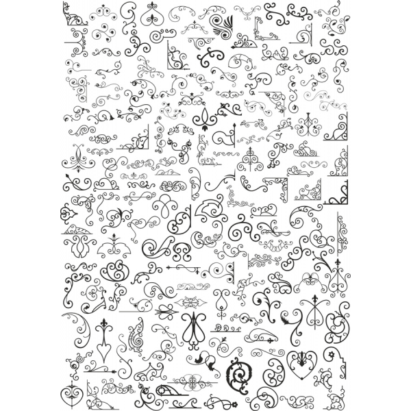 Udsmykkede Blomstrer Clipart Samling Udsmykkede Blomstrer Clipart Samling