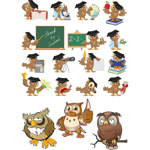 Kembali ke Sekolah Bundel Clipart Vektor Burung Hantu Kembali ke Sekolah Bundel Clipart Vektor Burung Hantu