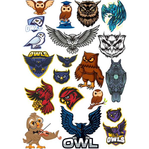 Owl & Bird Vector Clipart Set Owl & Bird Vector Clipart Set
