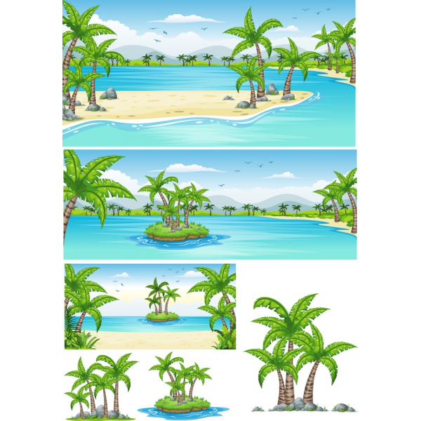 Tropical Paradise Vector Clipart Bundle Tropical Paradise Vector Clipart Bundle