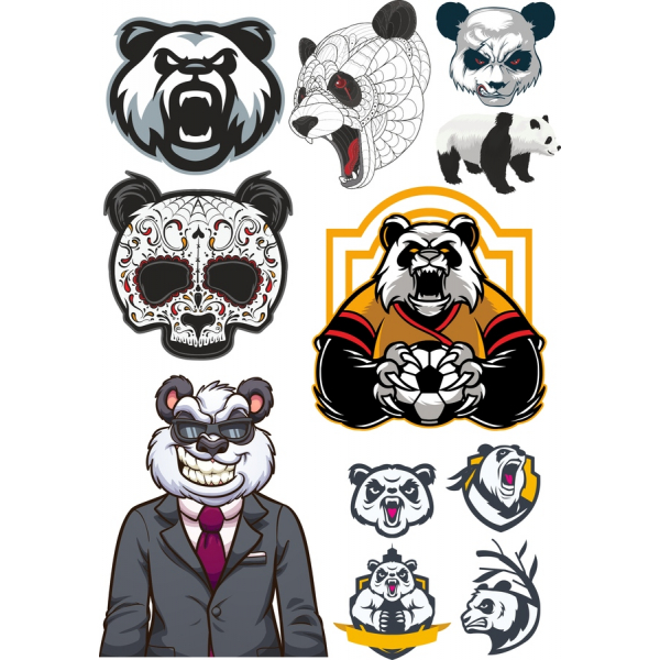 Panda-Vektor-Illustrationen-Bundle Panda-Vektor-Illustrationen-Bundle