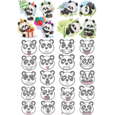 Panda Party Clipart Set -