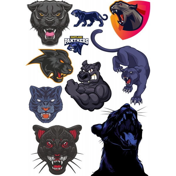 Panther Vektorové Ilustrace Set - Tvrdé a Dynamické Kliparty Panther Vektorové Ilustrace Set - Tvrdé a Dynamické Kliparty