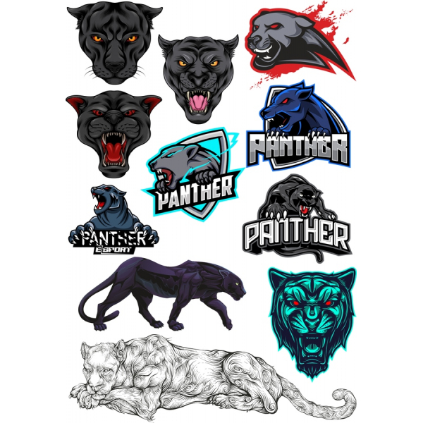 Panther Vector Clipart Set - Fierce & Elegant Designs Panther Vector Clipart Set - Fierce & Elegant Designs