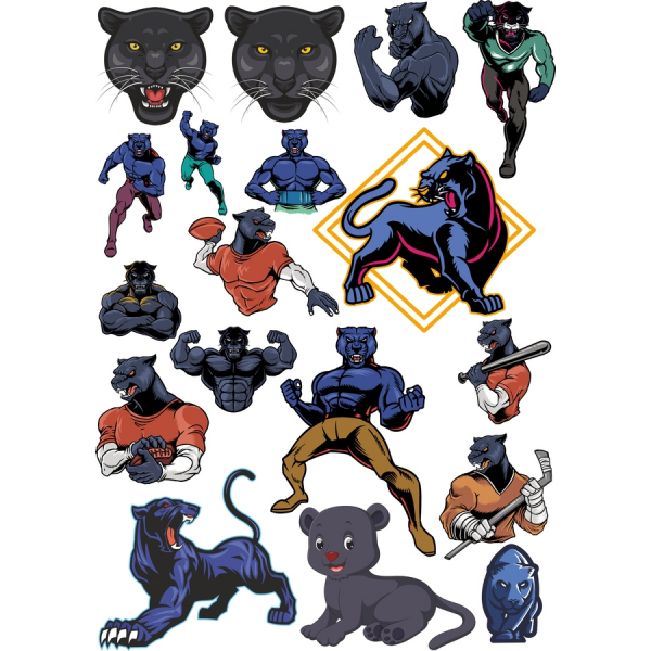 Panther Vektor Clipart Bundle - SVG & PNG-Grafik Panther Vektor Clipart Bundle - SVG & PNG-Grafik