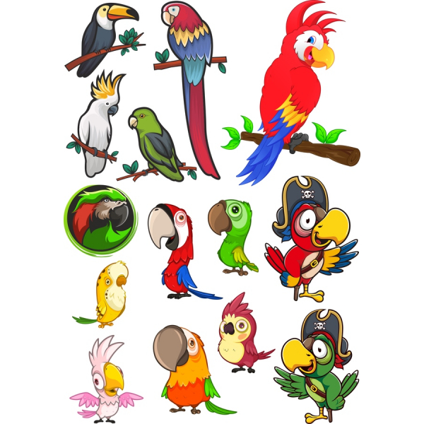 Tropische Vogels Vector Clipart Set Tropische Vogels Vector Clipart Set