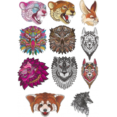 Dyrs Hoved Mandala Clipart Bundt