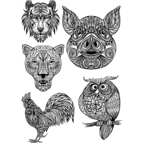 Animali, Mandala Vettoriale Clipart Bundle Animali, Mandala Vettoriale Clipart Bundle