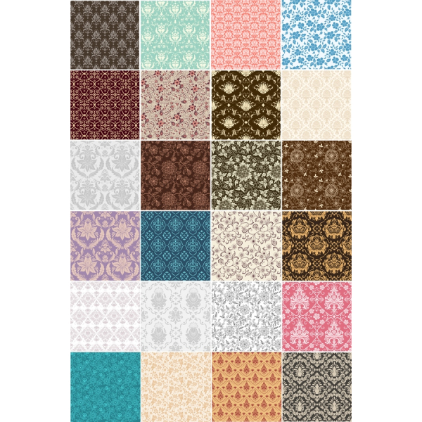 Vintage Floral Patterns Vector Clipart مجموعه Vintage Floral Patterns Vector Clipart مجموعه