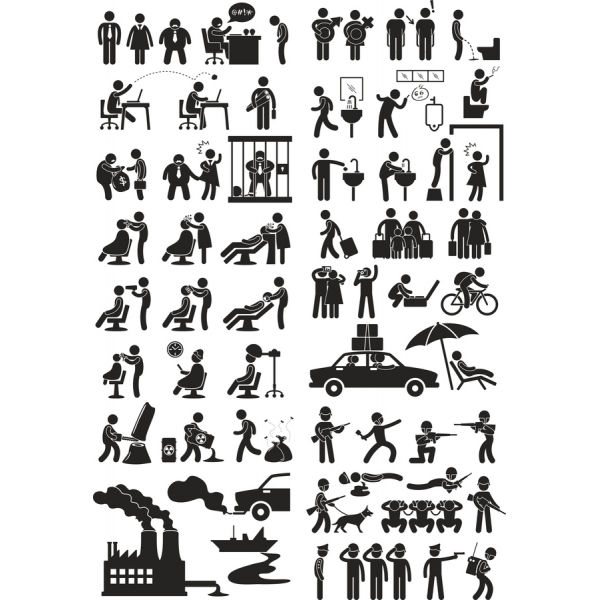 Dynamische Clipart, Vector Illustraties Bundel