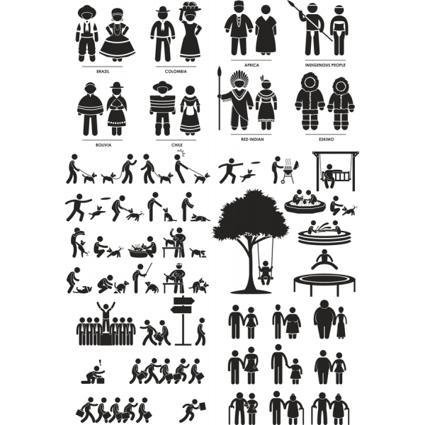 Forskellige Kulturelle Vektor Illustrationer Sæt Forskellige Kulturelle Vektor Illustrationer Sæt
