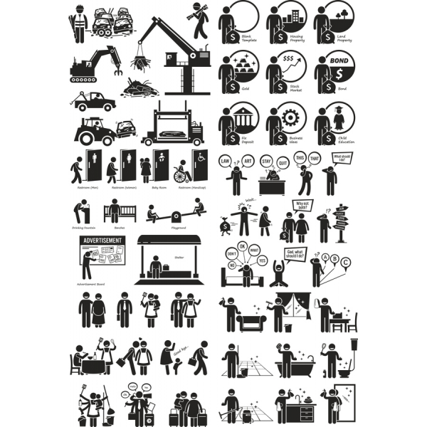Kompletny Zestaw Klipartów Wektorowych - Niezbędne ilustracje Do Figurki-Палочкам Kompletny Zestaw Klipartów Wektorowych - Niezbędne ilustracje Do Figurki-Палочкам