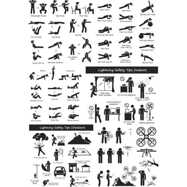 Fitness &amp; Sikkerhed Vektor Clipart Bundt
