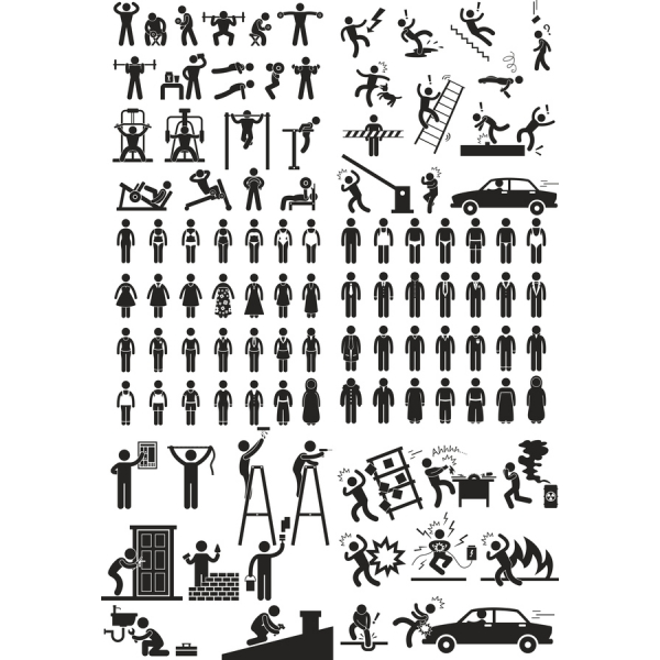 Comprehensive Stick Figure Vector Illustration Set