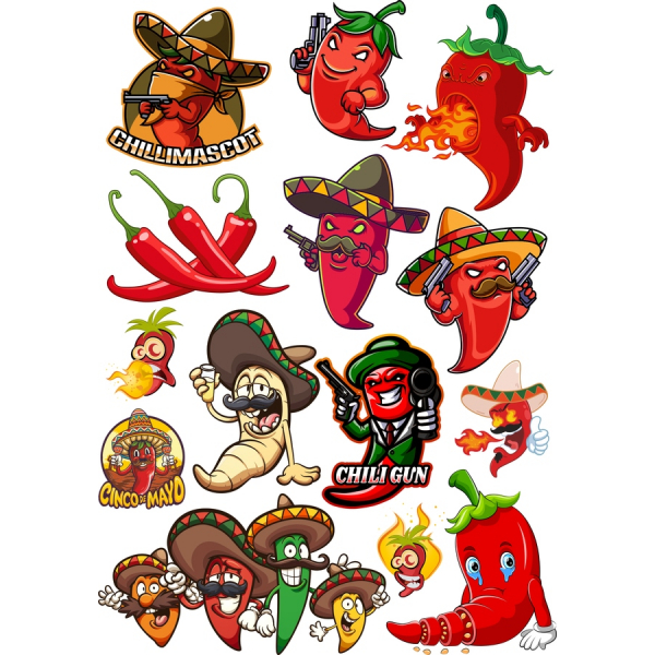 Chili Pepper Clipart Bundle - Eğlenceli ve Şenlikli SVG İllüstrasyonları Chili Pepper Clipart Bundle - Eğlenceli ve Şenlikli SVG İllüstrasyonları