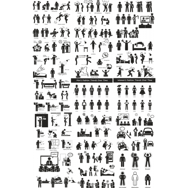 Vector Clipart Bundle: Fashion Trends Over Time Vector Clipart Bundle: Fashion Trends Over Time