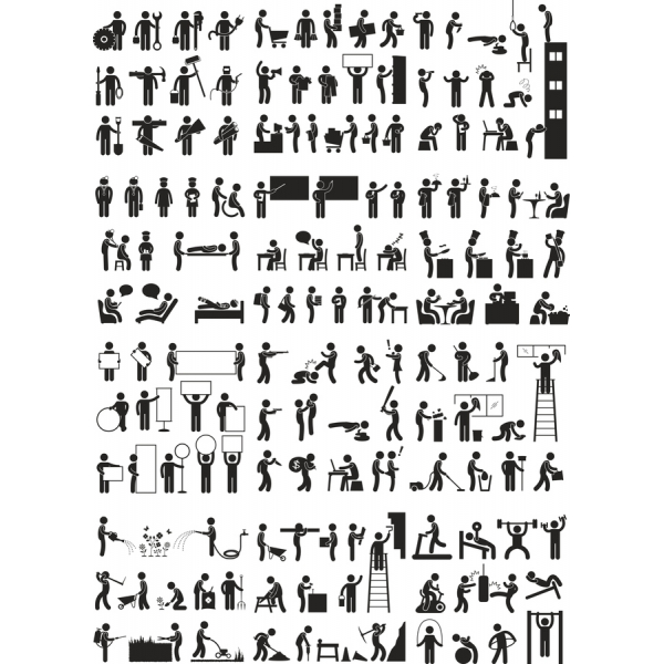 Vektor Clipart gomilu Siluetu Likovi Vektor Clipart gomilu Siluetu Likovi