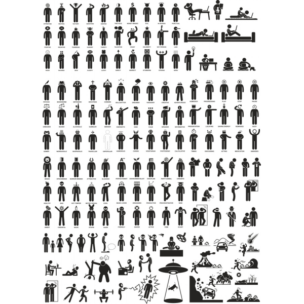 Versatile Vector Clipart Set - Over 200 Unique Stick Figure Illustrations Versatile Vector Clipart Set - Over 200 Unique Stick Figure Illustrations