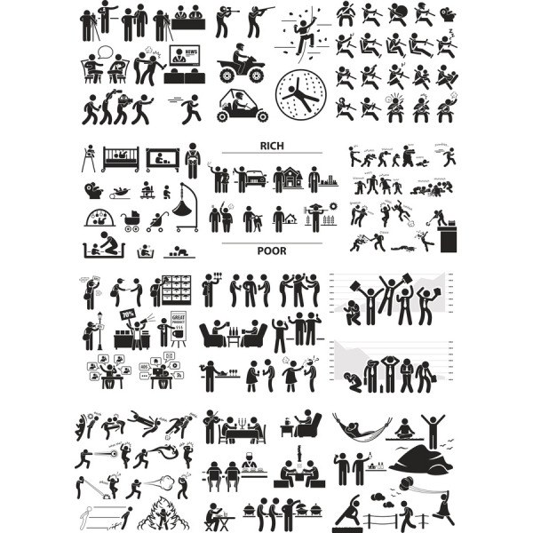 वेक्टर क्लिप आर्ट बंडल: सामाजिक गतिशीलता और जीवन शैली के चित्र वेक्टर क्लिप आर्ट बंडल: सामाजिक गतिशीलता और जीवन शैली के चित्र