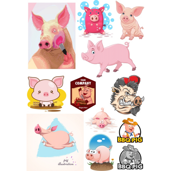 Pig Vector Clipart Bundle - Adorable SVG & PNG Illustrations Pig Vector Clipart Bundle - Adorable SVG & PNG Illustrations